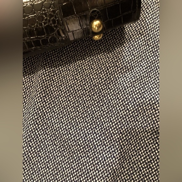 ⭐️🌟TRUE Vintage 70s Maxi Granny Dress Blue Poly Tweed White Trim XL - Picture 5 of 10